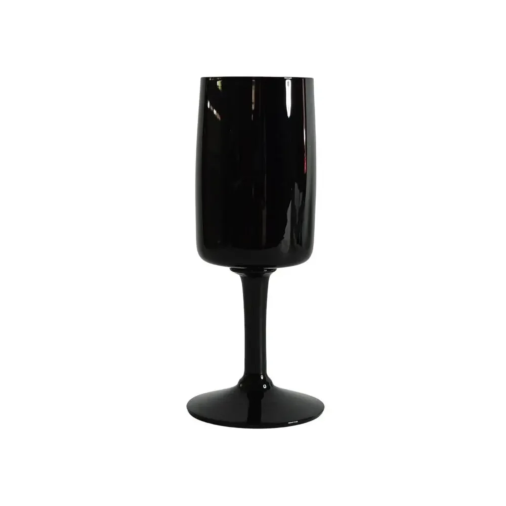 4 Swedish Black Crystal Wine Glasses Bjorkshult Scan by Hans Christian Wagner